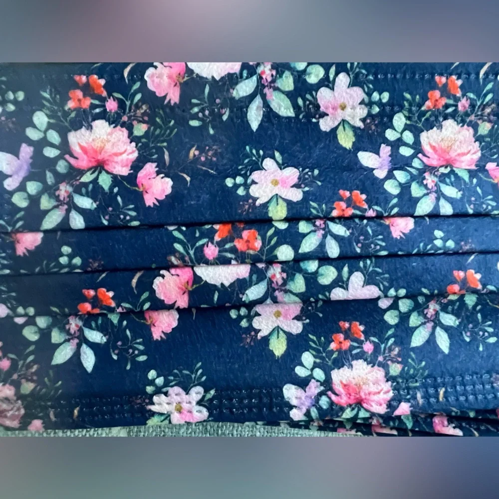 Masks-Disposable Floral Pattern Face Masks Set-40 Pieces